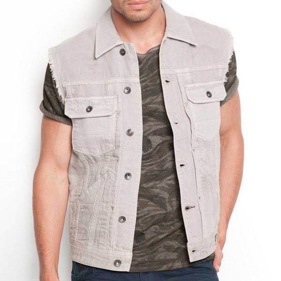 NEW GUESS Lucas Denim Vest in Asteroid Wash - Picture 1 of 2